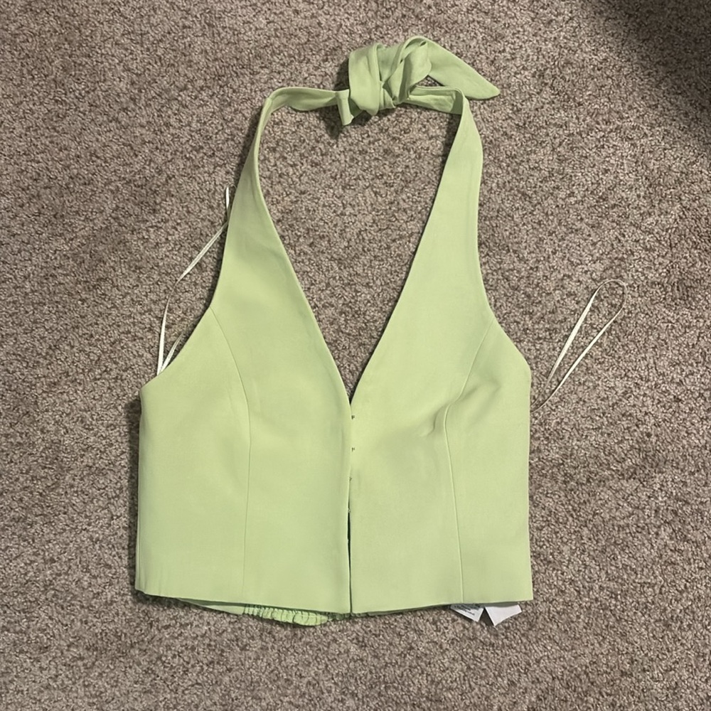 Zara Tie Halter - Lime Green